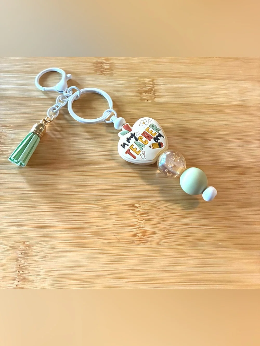 In My Teacher Era Beaded Keychain